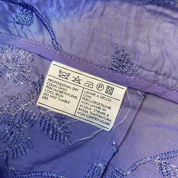 VTG Y2K Salvatore Ferragamo Flare Leg Pants Purple Floral Embroidered Lady Sz 8 - Picture 3 of 13